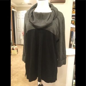 JM Collection, Large Grey/black cowl neck sweater